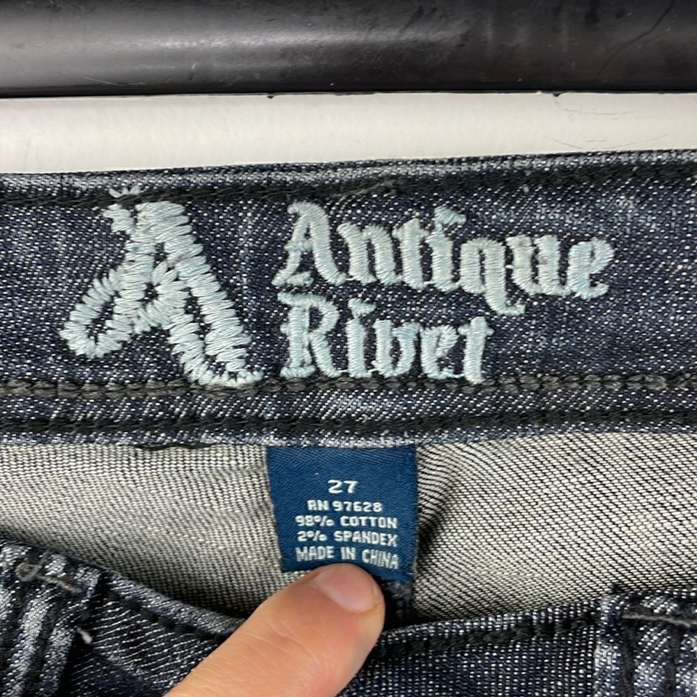 Antique Rivet Distressed Jeans 27” - Picture 4 of 12